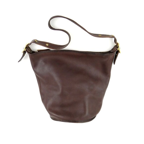 Coach Vintage Brown Leather Shoulder Bucket Bag A6D-9085 - Picture 1 of 11